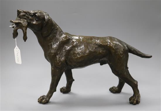 A bronze dog